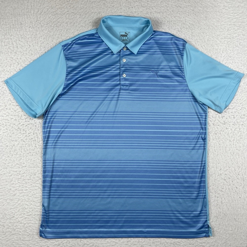 Puma Polo Shirt Mens XL‎ Blue Casual Preppy Workwear Travel Vacation Golfer